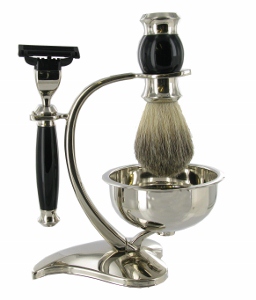 SHV126 - Black Mach 3 Shaving Set Badger Brush  